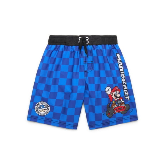 Mario Kart Boys Swim Trunks, Sizes 4-12