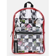Nintendo Mario Kart 17" Unisex Clear Backpack with Printed Laptop Sleeve, Red