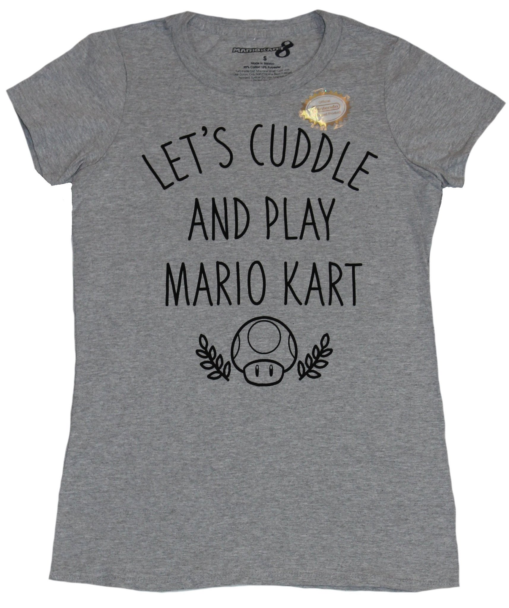 Mario Kart Girls Juniors T-Shirt - Lets Cuddle And Play Mario Kart (2X-Large) - image 1 of 1