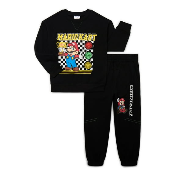 Mario Kart Boys Fleece Graphic Sweatshirt and Jogger Pants Set, 2-Piece, Sizes 4-18