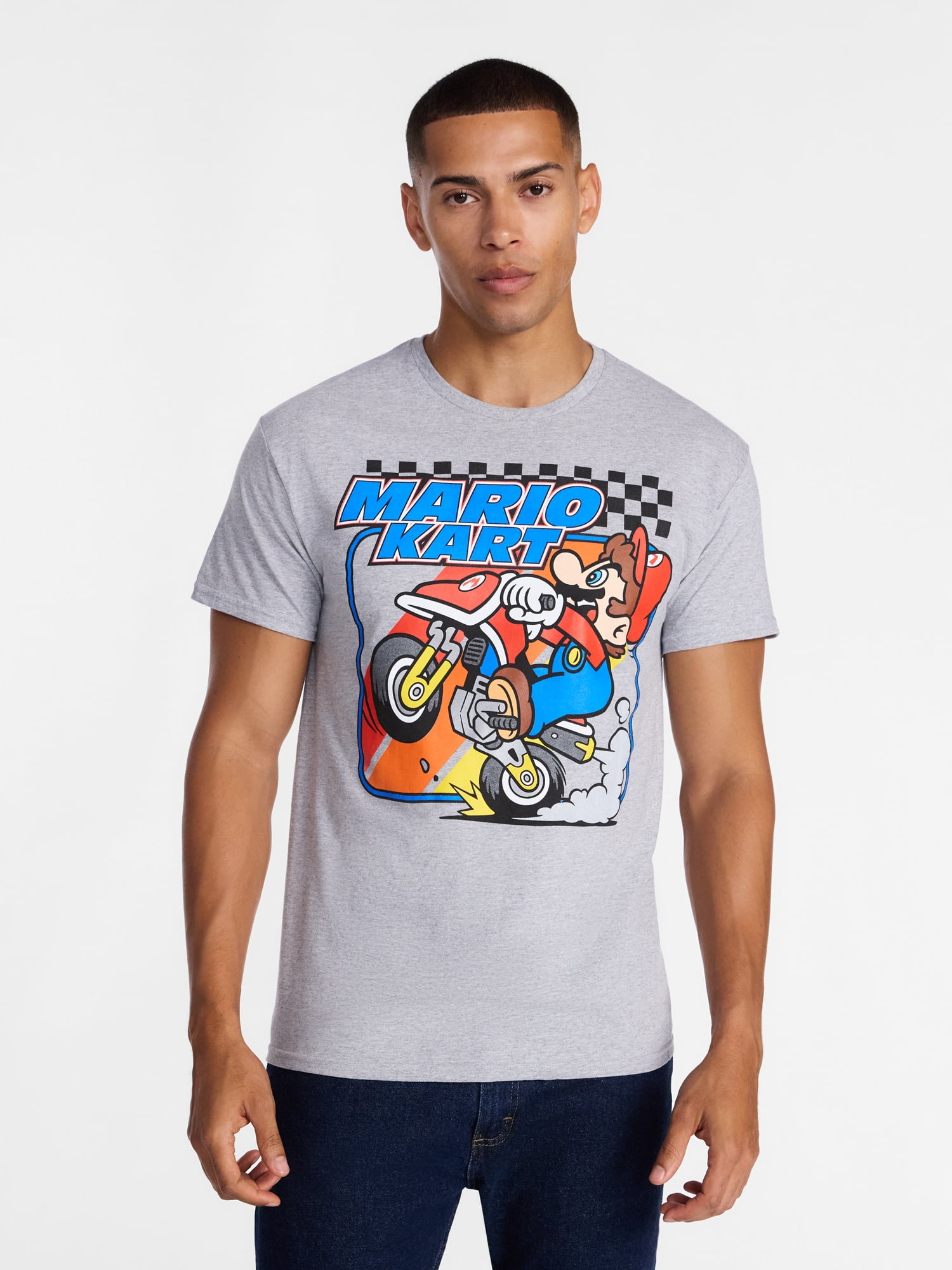 Mario Kart Men's Big Men's Graphic Tee with Short Sleeves, Sizes S-3XL