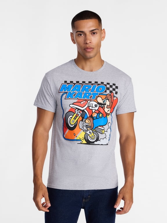 Mario Kart Men's Big Men's Graphic Tee with Short Sleeves, Sizes S-3XL