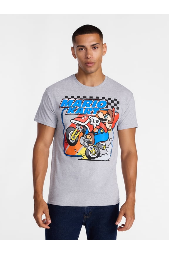 Mario Kart Men's Big Men's Graphic Tee with Short Sleeves, Sizes S-3XL