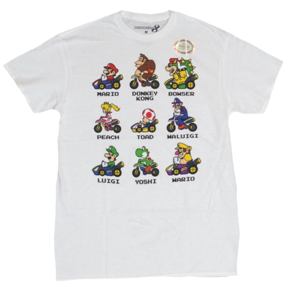 Mario Kart  Mens T-Shirt  - Collection Of 9 Classic Nintendo Kart Riders