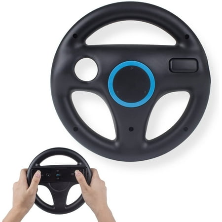 Mario Kart Racing Steering Wheels, TechKen Racing Wheel Compatible with Nintendo Wii, Wii U Black