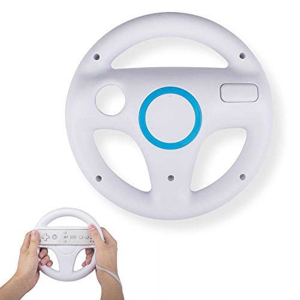 MARS DEVICES Mario Kart Steering Wheel White Compatible With Remotes Mario Kart Racing Wheel Wii And Wii U