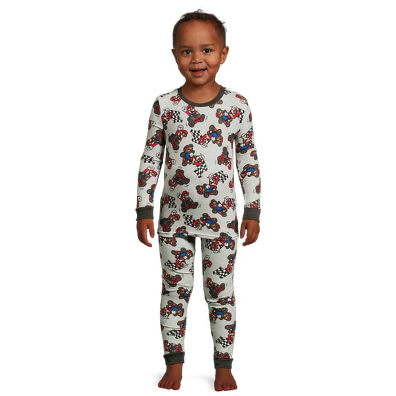 Mario Kart Toddler Boys Snug Fit Hacci Long Sleeve Pajama Set, 2-Piece, Sizes 12M-5T