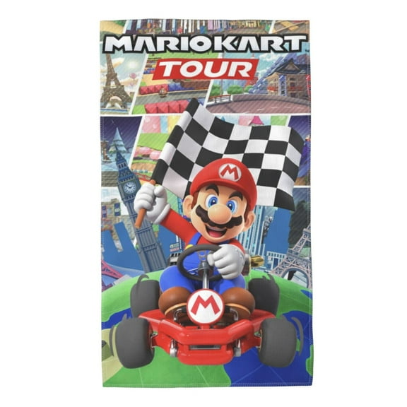 Mario Kart Tour Hand Towels for Bathroom,Face Towels Soft Absorbent for Spa Bath Gym Kitchen,Hand Towel Set Decorative,27.5 x 16 Inch