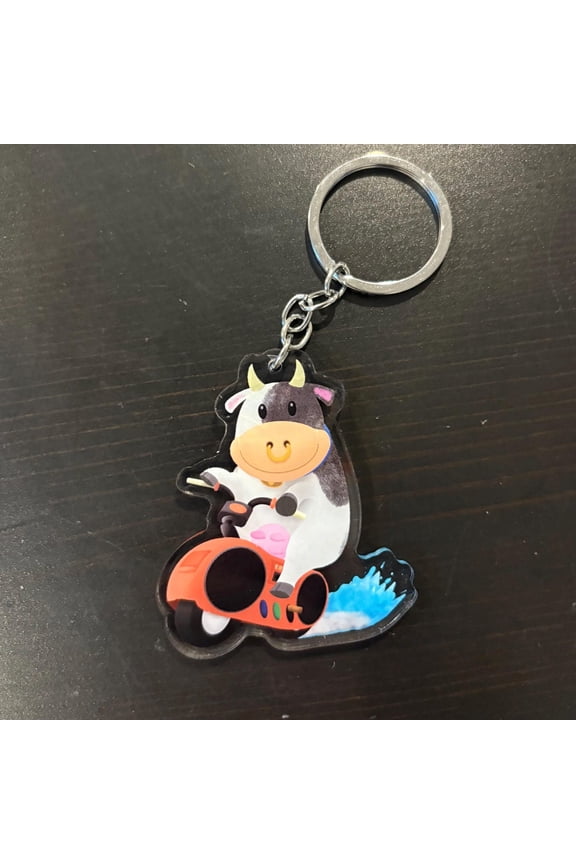 Mario Kart World Moo Moo Meadows Cow Keychain (1 keychain)
