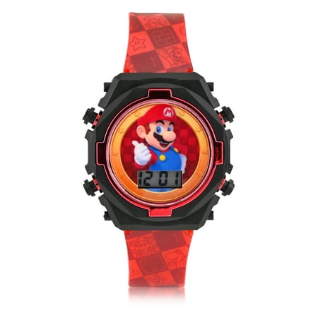 Mario Kids Contrast Colored Case Flashing Lights LCD Watch with Printed Strap (GSM4230WM) price history and forecast - Nintendo GSM4230WM