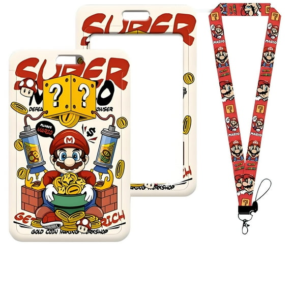Mario Lanyard ID Badge Holder Neck Lanyard