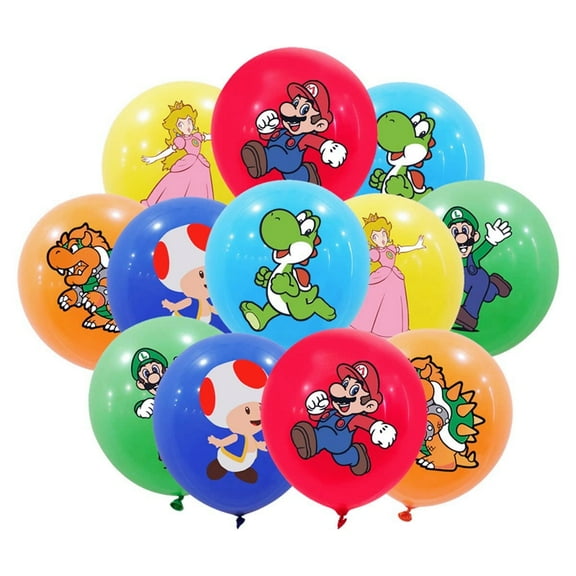 Latex Balloons, 24pcs Assorted Colors, Boys Department, Bros Themed Birthday Party Supplies