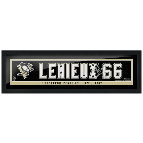 Mario Lemieux Pittsburgh Penguins Framed Player Name Bar Replica Authentic Photo