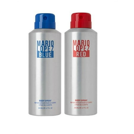 Mario Lopez Deo Spray Variety Pack - 1 Red + 1 Blue Deodorant Spray for Men - 200ml/6.7oz