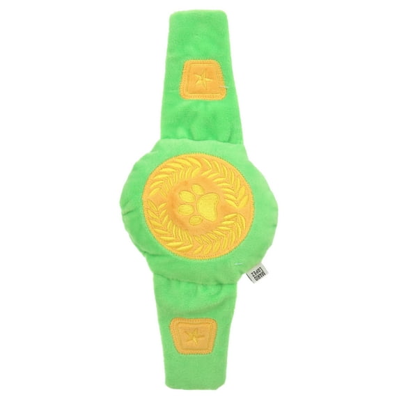 Mario Lopez Plush Dog Toy - Wrestling Belt Plush Dog Toy - Green