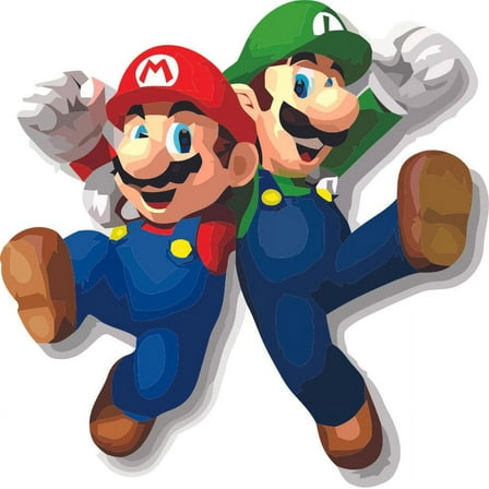 Mario Luigi Brother Super Mario Bros Arcade Game Wall Sticker Art Design Decal for Girls Boys Kids Room Bedroom Nursery Kindergarten House Fun Home Decor Wall Art Vinyl Decoration Size (10x10 inch)
