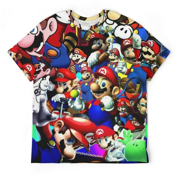 Mario Luigi Unisex Short-sleeve Shirt For Men Women Novelty 3D Print T-Shirt Soft Comfortable Tee Shirts