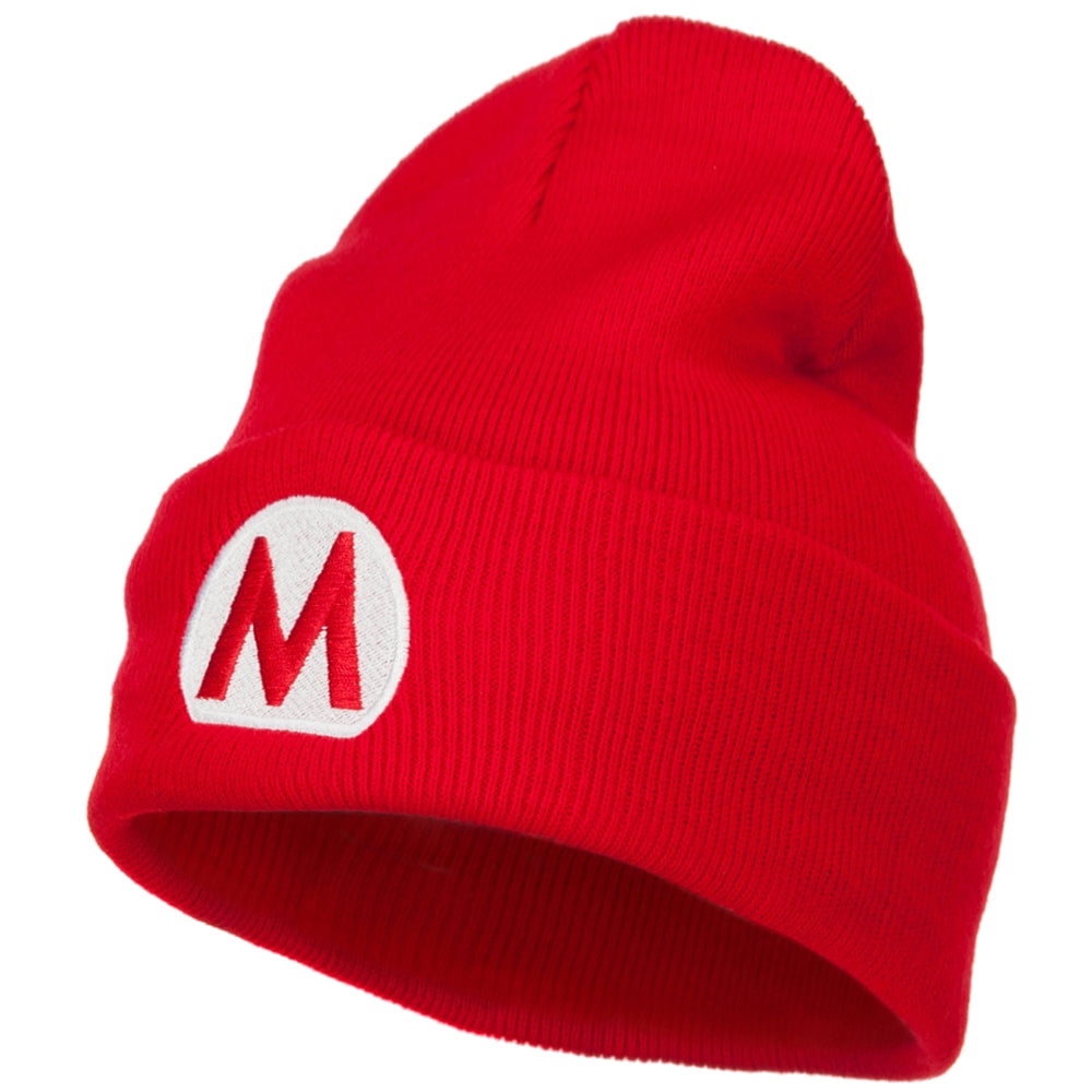Mario Luigi Wario Waluigi Embroidered Long Beanie - Purple