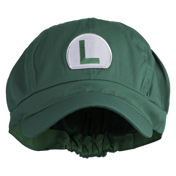 Mario Luigi Wario Waluigi Patched Cotton Elastic Newsboy Cap - Lime OSFM