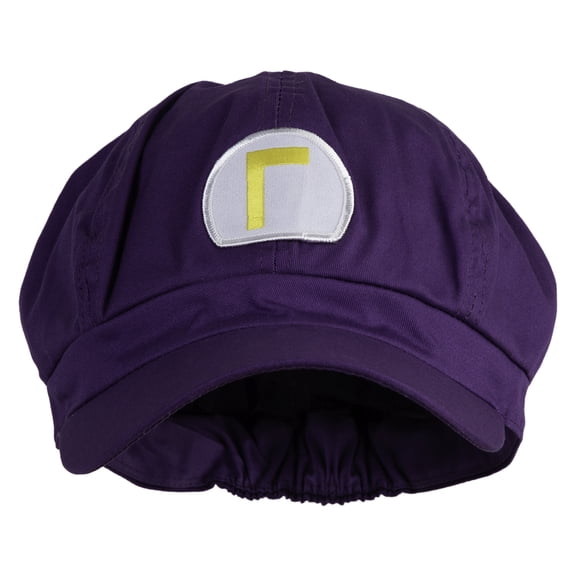 Mario Luigi Wario Waluigi Patched Cotton Elastic Newsboy Cap - Purple OSFM