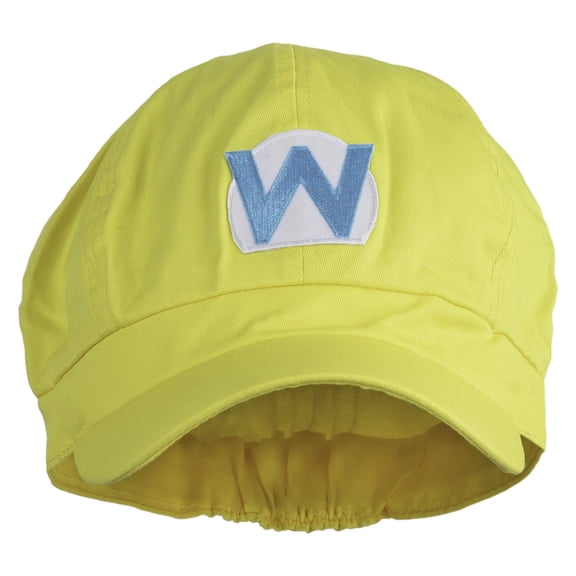 Mario Luigi Wario Waluigi Patched Cotton Elastic Newsboy Cap - Yellow OSFM