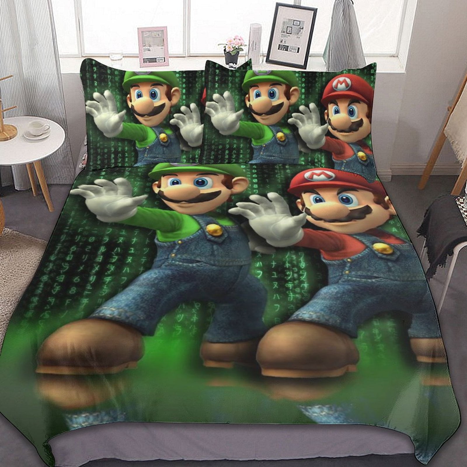 Mario Luigi's Mansion Bros 3 Piece Bedding Sets Decor Comforter Sets ...