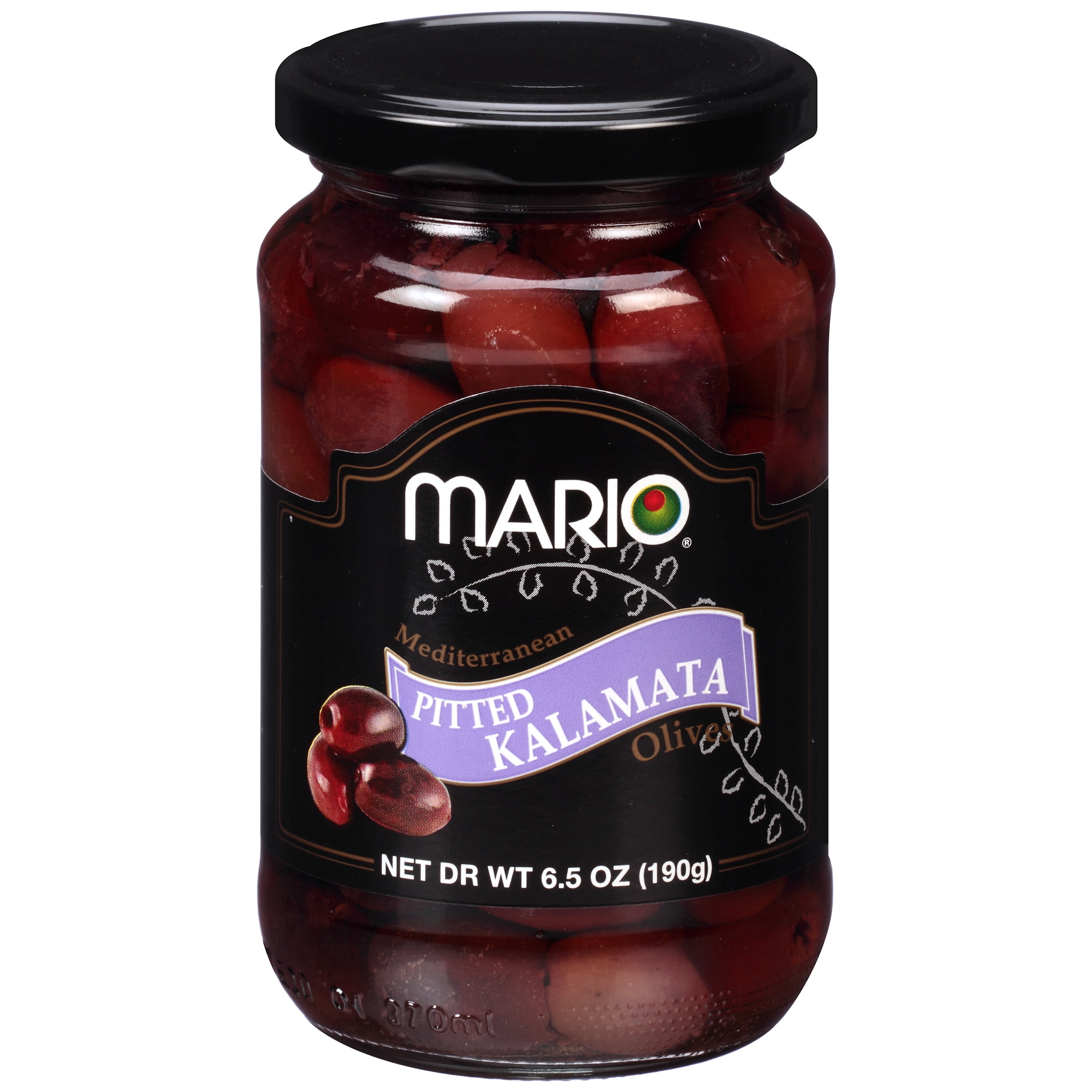 Mario Mediterranean Pitted Kalamata Olives, 6.5 oz, 6 Pack