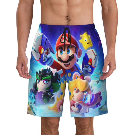 Mario Men's Swim Trunks Quick Dry Board Shorts Bathing Suit Swimsuits Beach Shorts with Mesh Lining