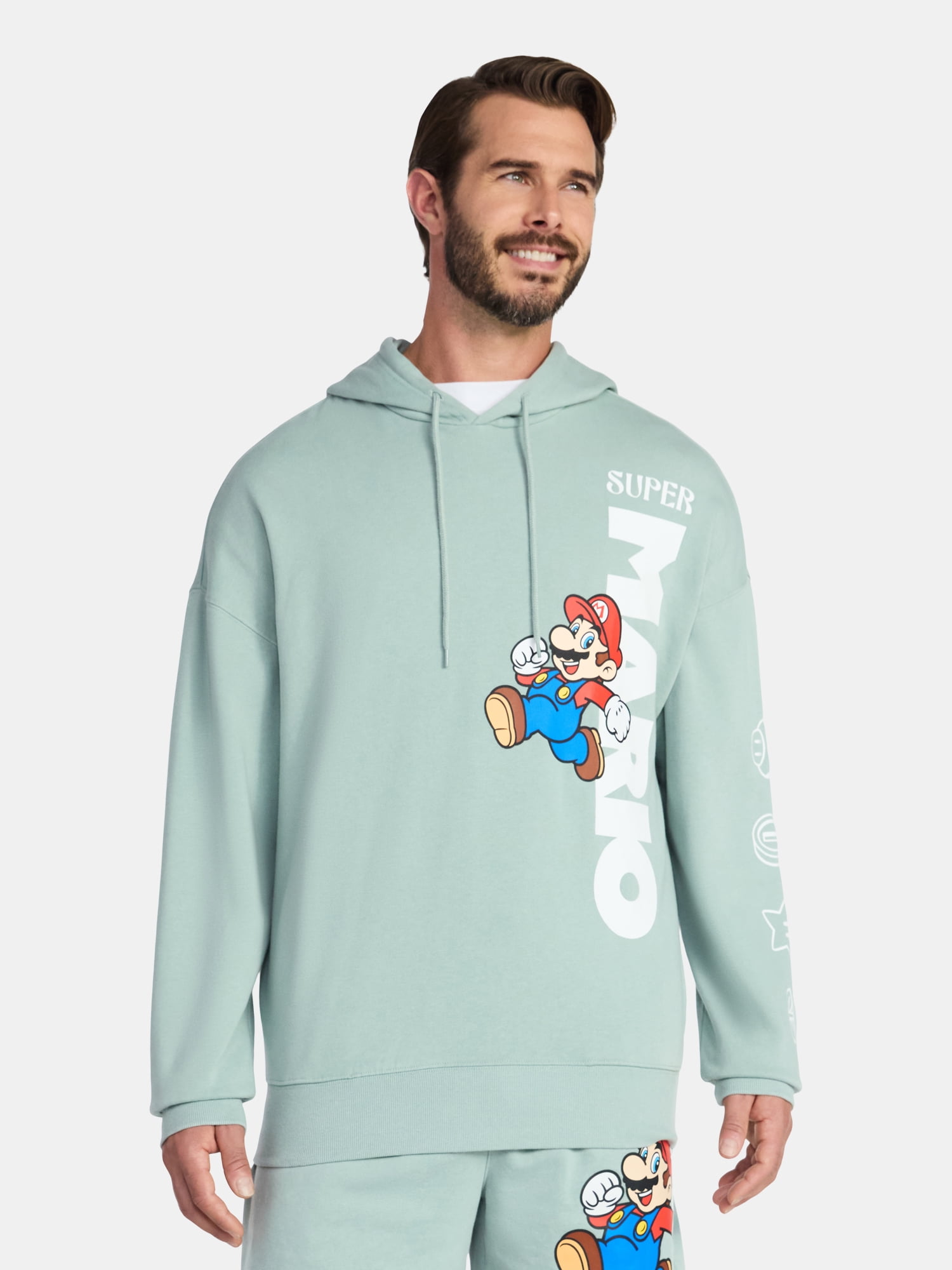 Mario Men's and Big Men's Graphic Print Fleece Hoodie, Sizes XS-5XL