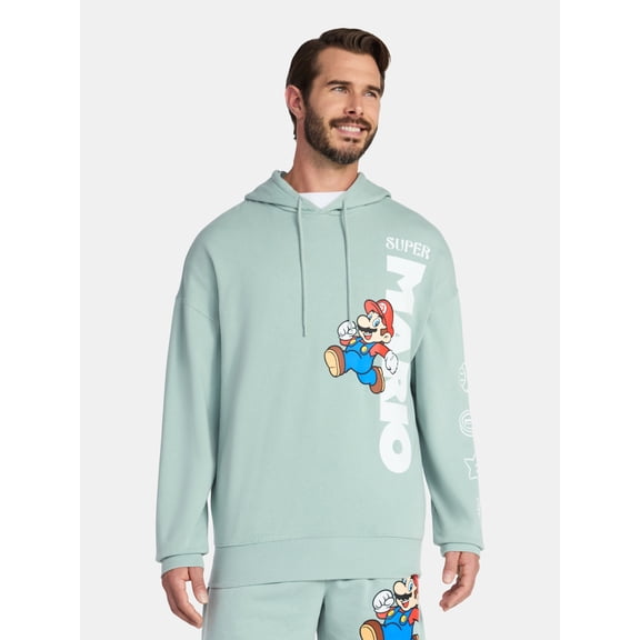 Mario Men's and Big Men's Graphic Print Fleece Hoodie, Sizes XS-5XL