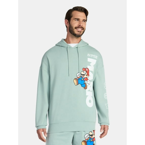 Mario Men's and Big Men's Graphic Print Fleece Hoodie, Sizes XS-5XL
