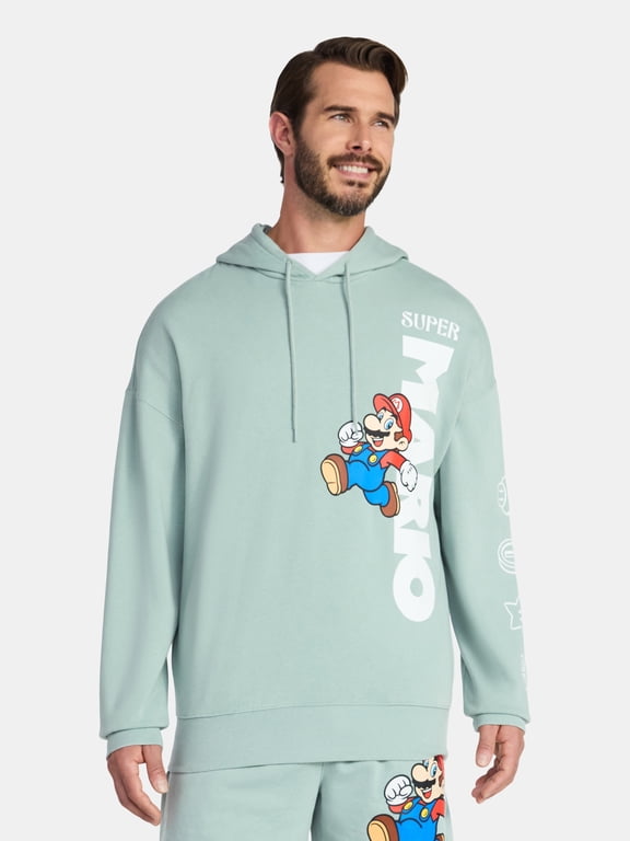 Mario Men's and Big Men's Graphic Print Fleece Hoodie, Sizes XS-5XL