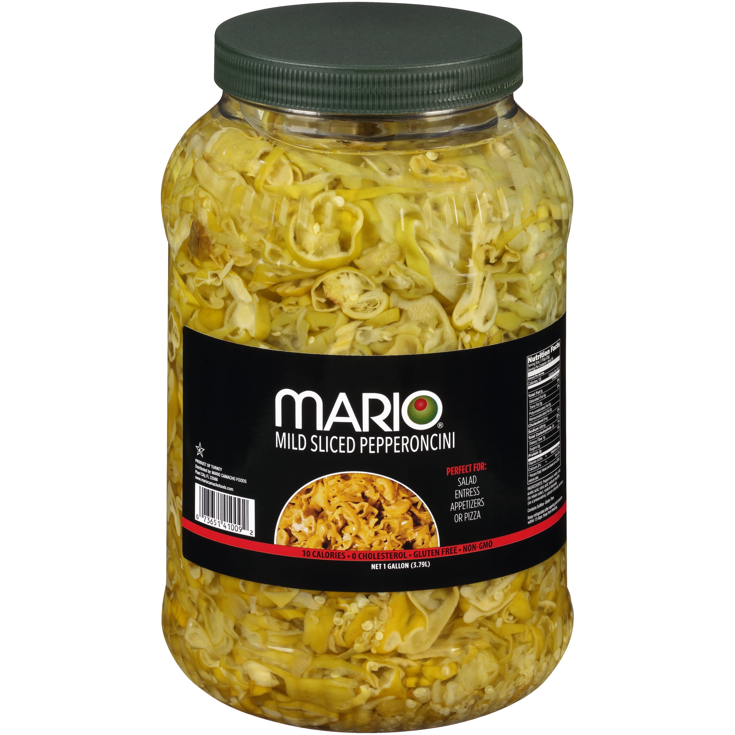 Mario® Mild Sliced Pepperoncini 1 gal. Jar