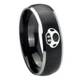 thumbnail image 1 of Tungsten Mario Mushroom 8mm Black 2 Tone Dome Brushed Edges Men's Ring, 1 of 1