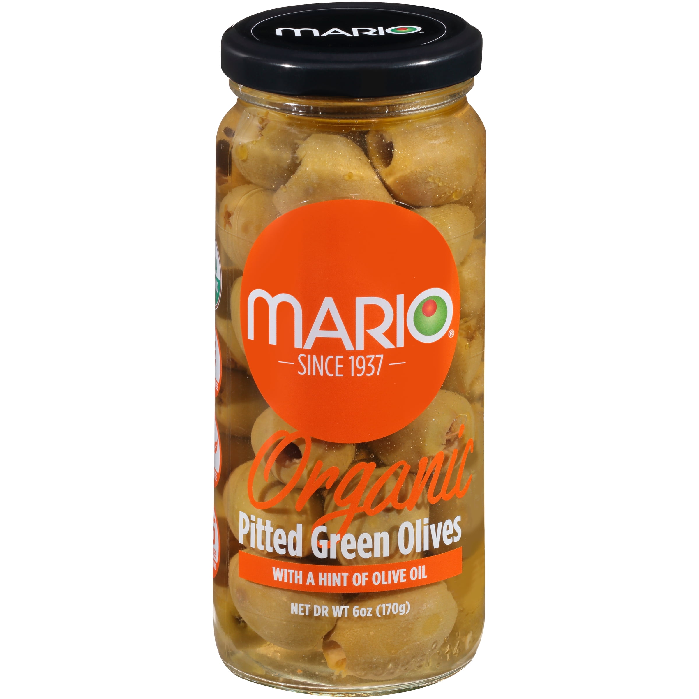Mario® Organic Pit Green Olives With Olive Oil 6.25 oz. Jar