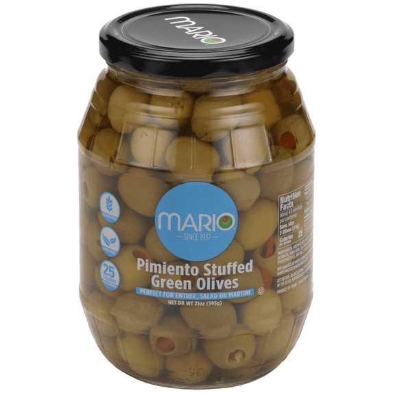 Mario Pimiento Stuffed Manzanilla Spanish Olives, 21 oz