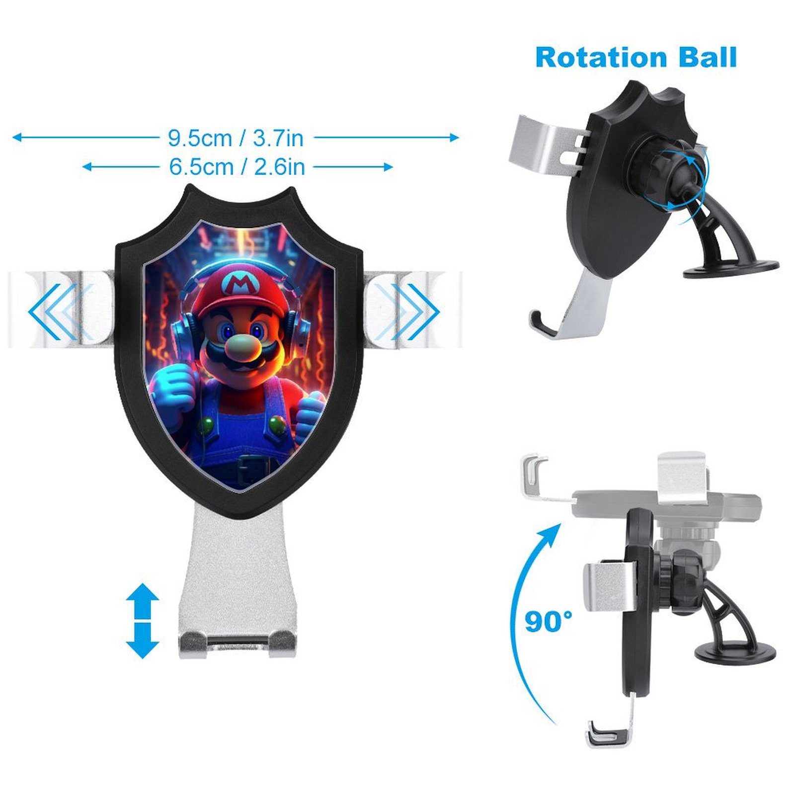 Mario Princess Peach Car Phone Mount Phone Holders Metal Hook Clip Air Vent Cell Phone Universal