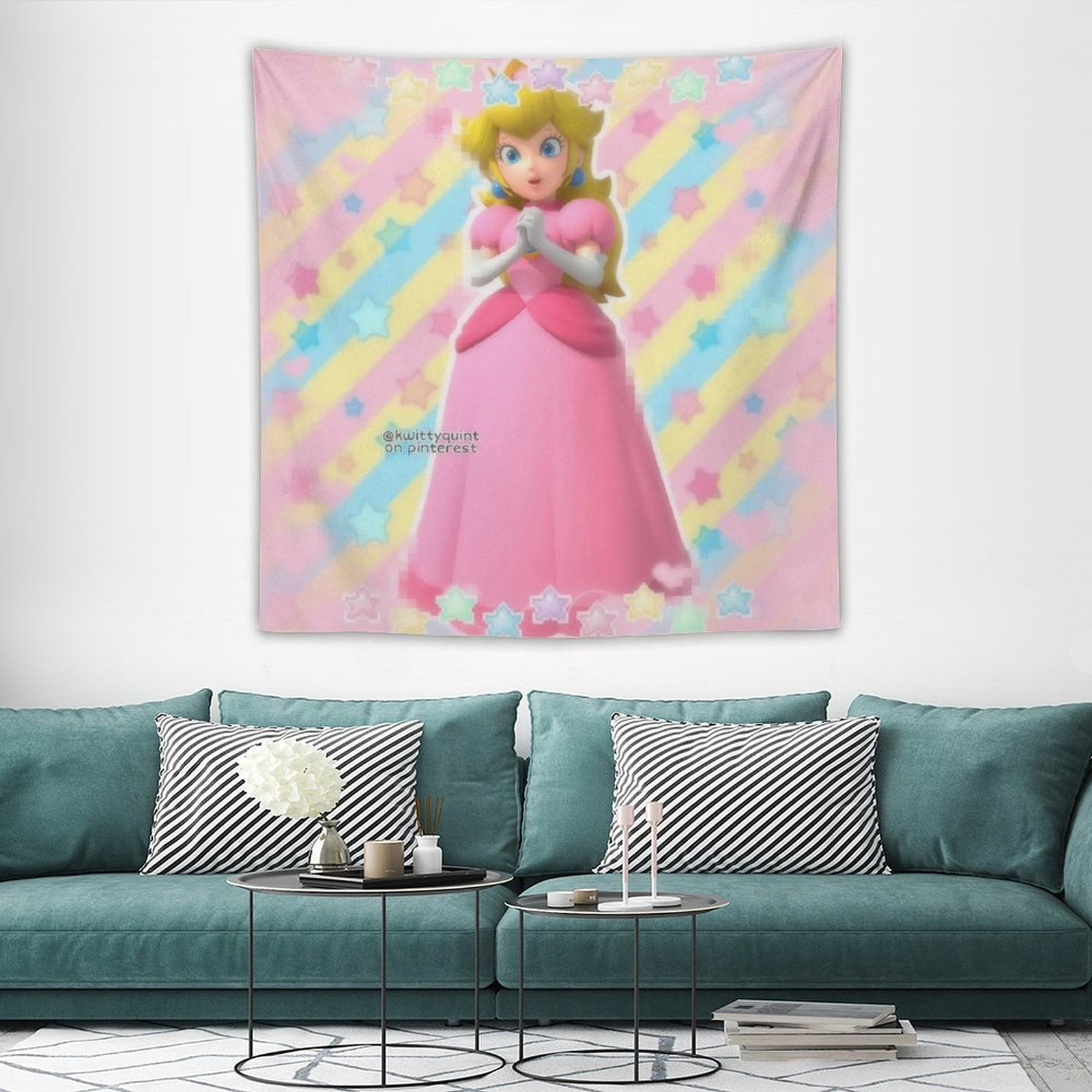 Mario Princess Peach Tapestry,Mario Princess Peach Poster for Bedroom