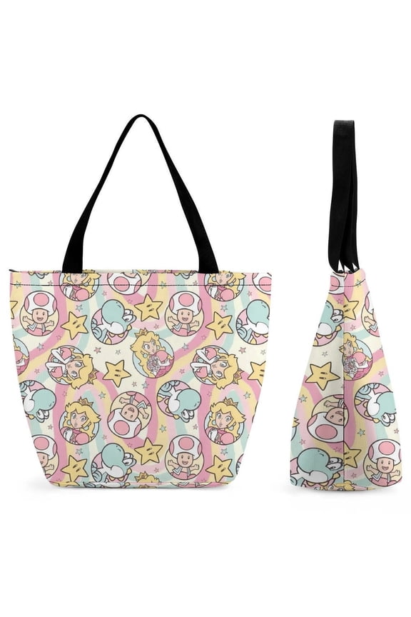 Mario Princess Peach Women's handbags shopping bags fun gift bags gym travel Halloween gifts One size