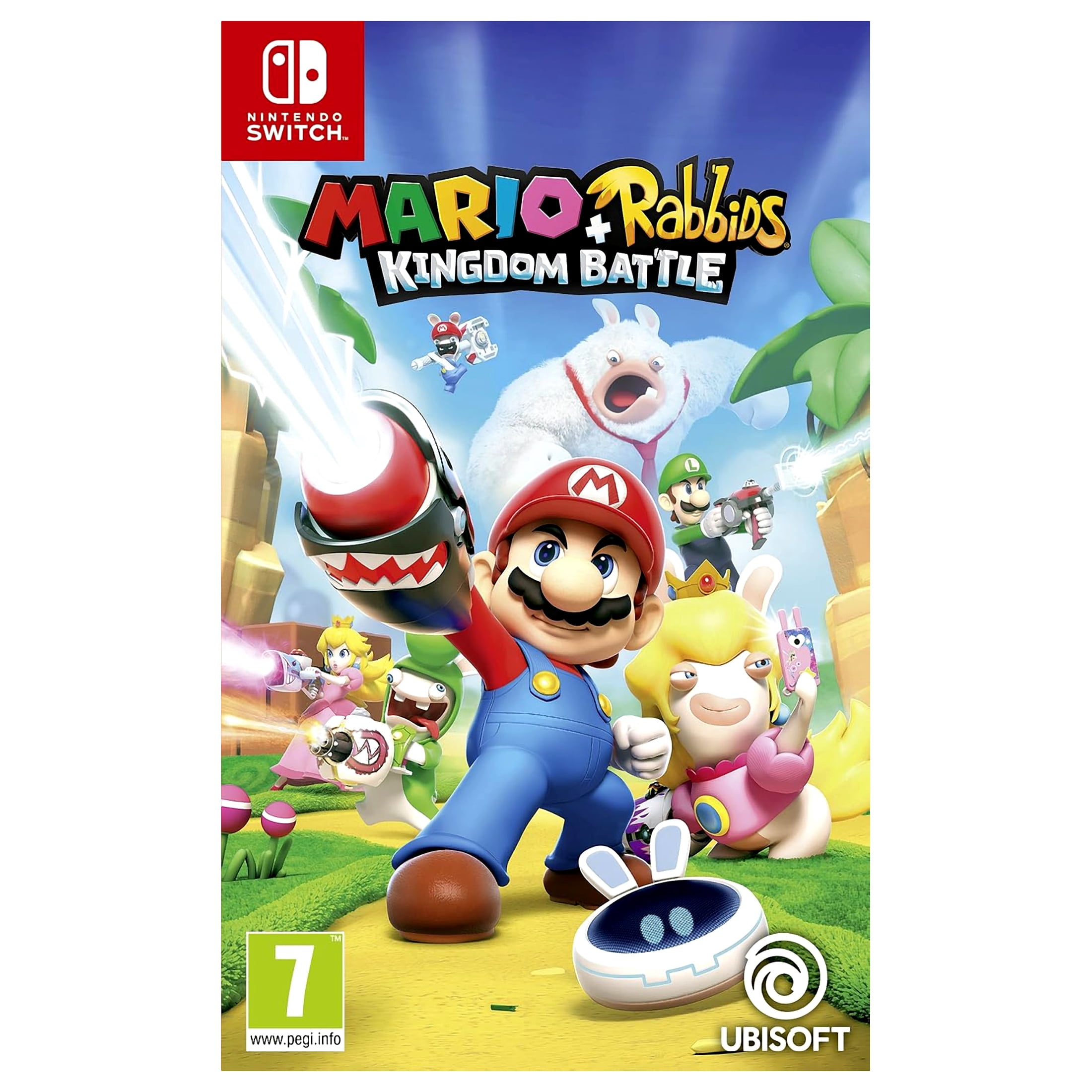 【中古】任天堂Switch アクション・ファイティングゲーム SW Mario+Rabbids Kingdom Battleマリオ+ラビッツ キングダムバトル〈Ubisoft〉北米版 Mario-Rabbids-Kingdom-Battle-