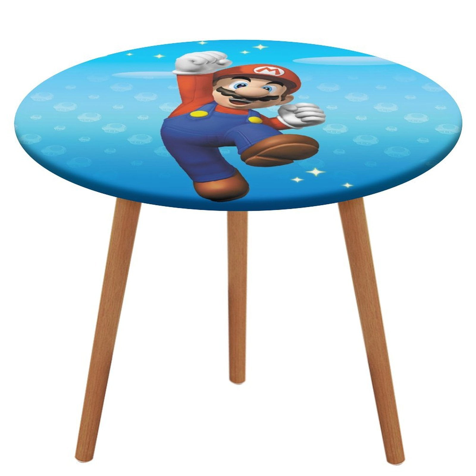 Mario Round Fitted Tablecloth with Elastic Edge,Water-Resistant Picnic ...