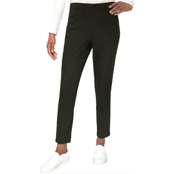Mario Serrani Women's Textured Pull On Pants, Green, Medium