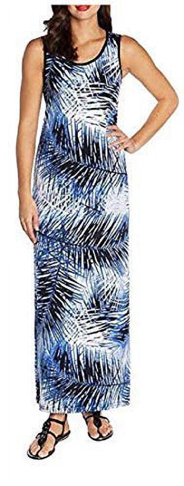 Mario Serrani Ladies Shift Dress, Blue Palm Print, Size XL, Women's