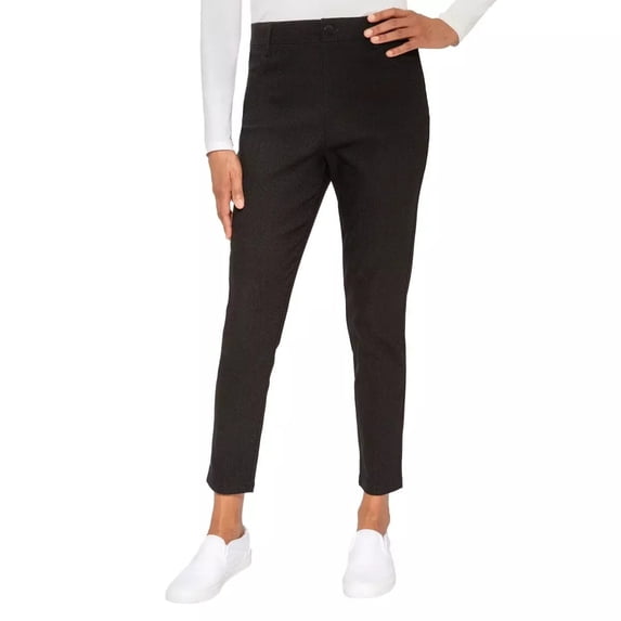 Mario Serrani Women's Textured Pull On Pants, Black, Small