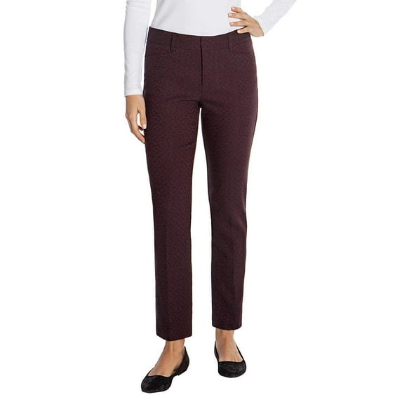 Mario Serrani Women Comfort Stretch Slim Fit Tummy Control Pants (14x30, Wine Black)