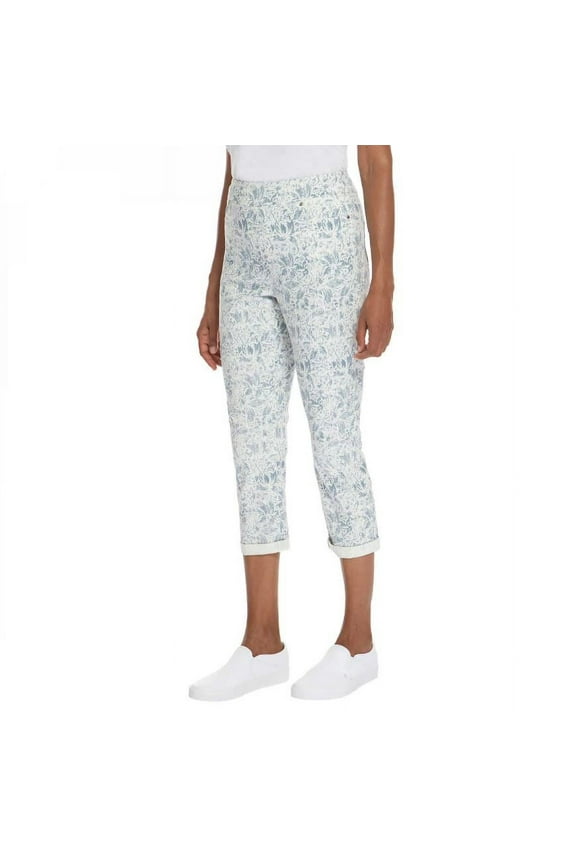 Women's Pants Sz S Ladies' Roll Cuff Capri Blue