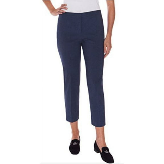 Mario Serrani Womens Comfort Stretch Fabric Slim Fit Pants (10x30, Navy Medallion)