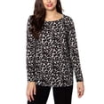 thumbnail image 1 of Mario Serrani Womens Crewneck Animal Print Top, 1 of 3