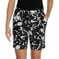thumbnail image 1 of Mario Serrani Womens Italy Comfort Stretch Shorts with Tummy Control 12, Black/White, 1 of 3