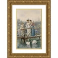thumbnail image 1 of Mario Spinetti 11x14 Gold Ornate Wood Frame and Double Matted Museum Art Print Titled - Young Women with Swinging, 1 of 4